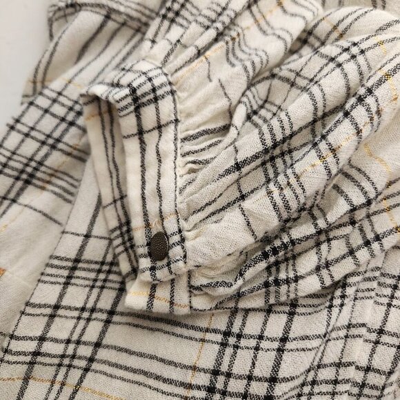 Anthropologie Women's Darlene Plaid Peasant Blouse in size Medium - Picture 5 of 5